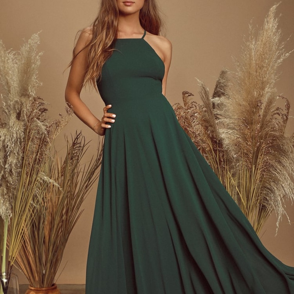 Lulus 
Mythical Kind of Love Dark Green Maxi Dress